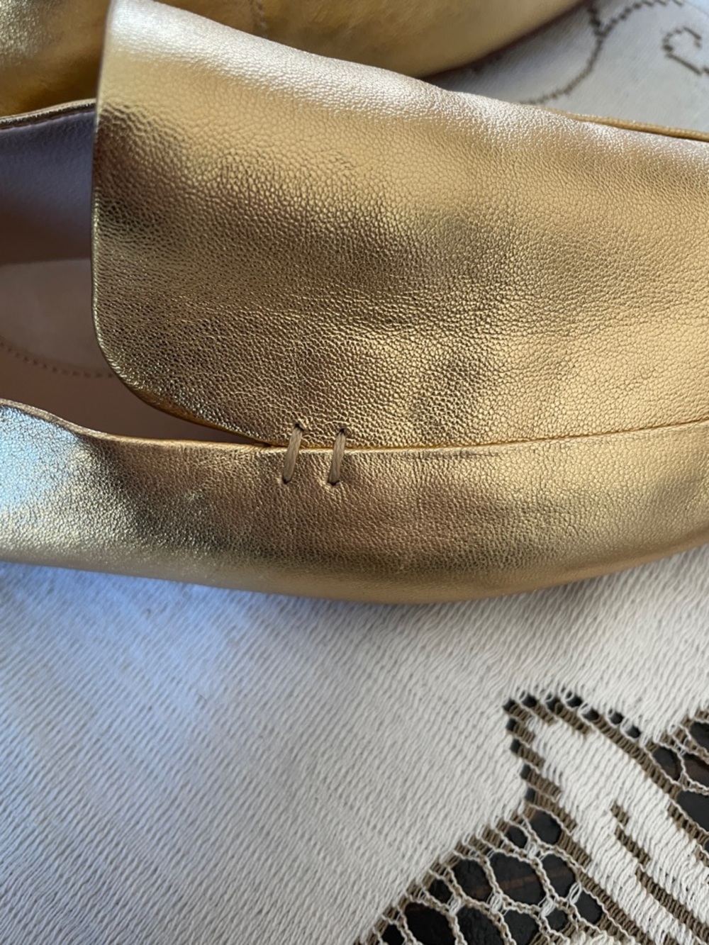 Banana Republic Metallic Gold Leather Loafers - Picture 4 of 9